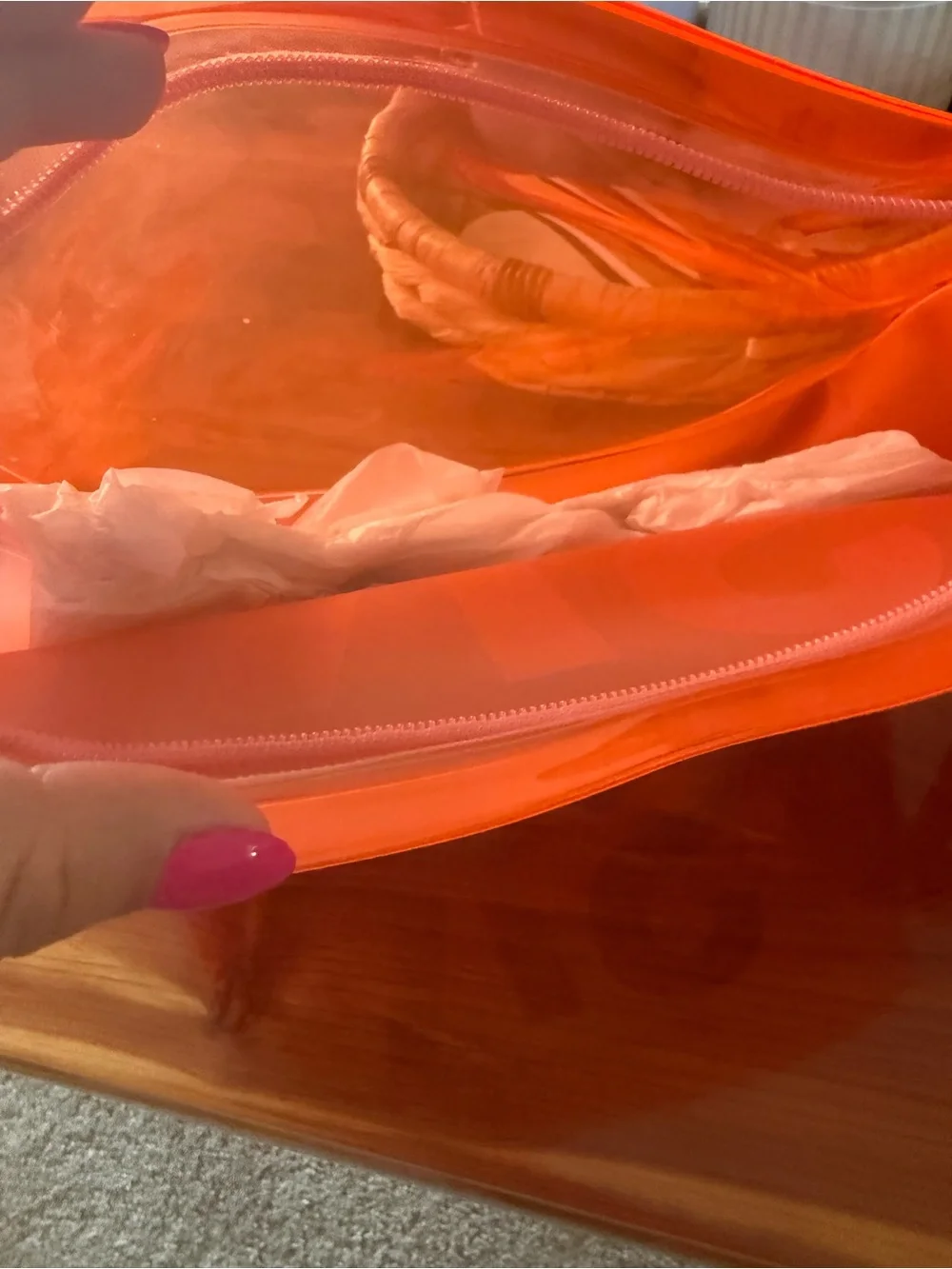 Victoria's Secret Coral Pink Clear 'VS Very Sexy' Cosmetic Bag